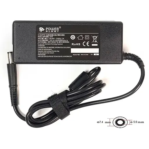 Блок живлення для ноутбуків PowerPlant DELL 220V, 19.5V 90W 4.62A (7.4*5.0)