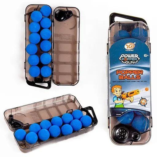 Запаска YG 09 P, м'які кульки 12 штук 2,7см, в боксі (6983300410097) Синій - фото 2