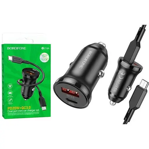 Зарядное устройство Borofone BZ18A Type-C/Type-C PD20W+QC3.0