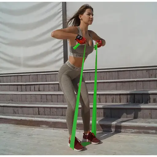 Стрічка еспандер PowerPlay PP_4112_Green_Medium, зелена (200х15х0.5 мм, 9 кг) - фото 3