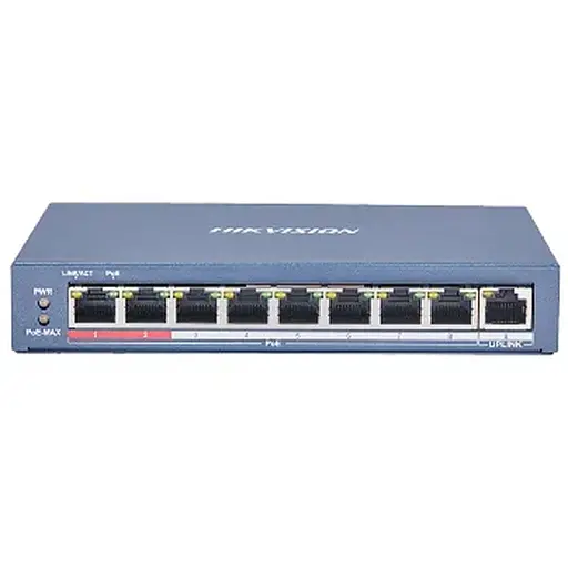8 портовий POE комутатор Hikvision DS-3E0109P-E(C) 8xRJ45 (100M) PoE + 1x RJ45 (100M)