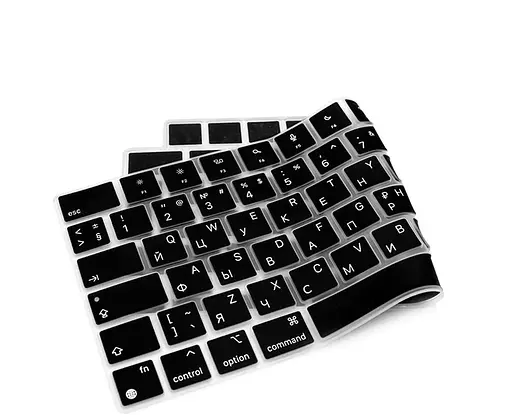 Накладка на клавіатуру DK для Apple MacBook Pro 16" 2021 - 2024 UK силікон чорний (013303) - фото 5