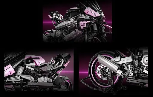 Конструктор Гоночний Мотоцикл рожевий 2066 елементів Ramiz - фото 6