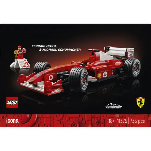 Конструктор LEGO Icons Ferrari F2004 та Міхаель Шумахер 735 деталей (11375) - фото 3