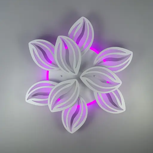 Стельова LED люстра біла на 9 пелюсток Line.F RGB підсвітка є - фото 3