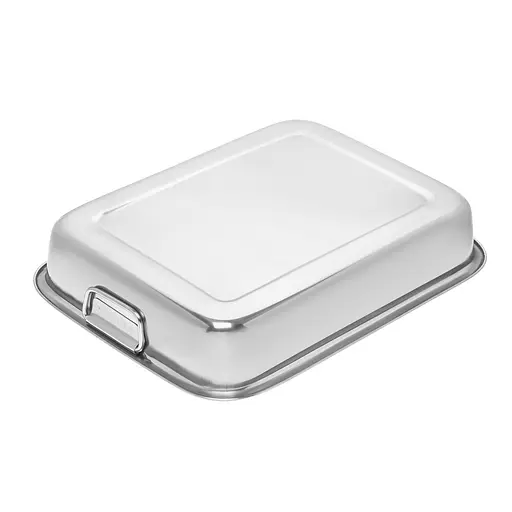 Противень из нержавеющей стали форма для запекания и выпечки 37 х 28 х 6,2 см, A-Plus Серый 87395 - фото 5