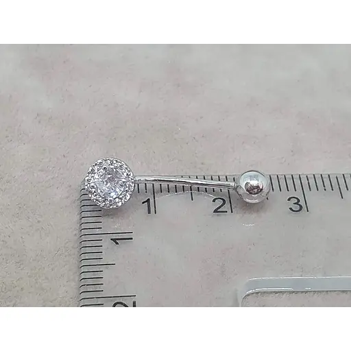 Срібна сережка для пірсингу пупка Ірій. 6029 - фото 3