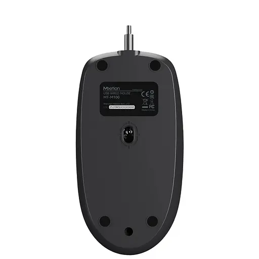 Бесшумная проводная мышь MEETION M100 USB черная - фото 4