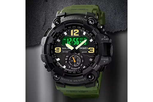 Наручний годинник чоловічий Skmei 1637 Army Green, 1637AG (18439) - фото 5