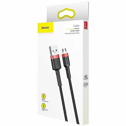 Кабель Baseus Cafule microUSB USB 2.4 A 1m CAMKLF-B91 черно красный - фото 5