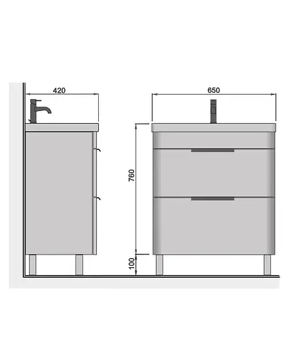 Тумба Мойдодир Iris 65 з умивальником Fenova 65 підлогова Білий - фото 7