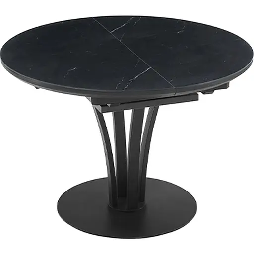 Стол обеденный Prestol Оливер раскладной 1100/1400x1100x750 черный матовый