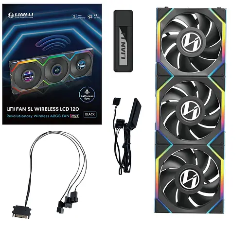 Вентилятор Lian Li Uni Fan SL Wireless LCD 120-3 Black (G99.12SLLCD1W3B.00) - фото 8