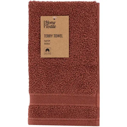 Рушник махровий Ardesto SuperSoft 30х50 см 100% бавовна теракотовий (ART2230RT)  - фото 1