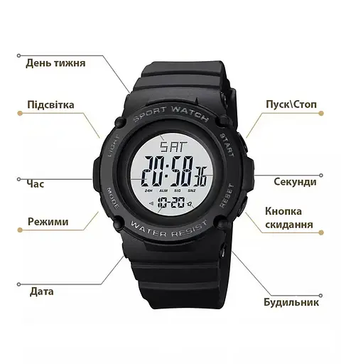 Наручний годинник Skmei 1957 Black White, 1957BKWT (18451) - фото 8