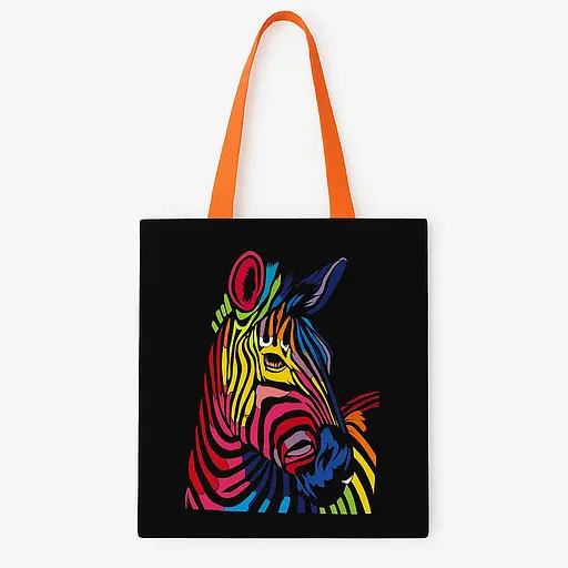 Набір екосумка-розмальовка чорна „Яскрава зебра“ бавовна 240 г/м2 38х42см ROSA Talent [CD] - фото 4