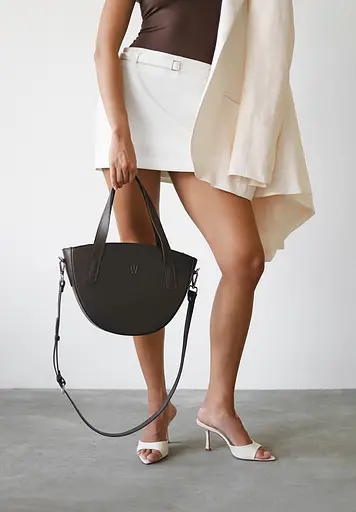 Жіноча шкіряна сумка Bella темно-коричнева - фото 3