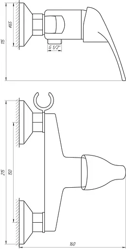 Смеситель для гигиенического душа наружного монтажа 150 мм Globus Lux GLSO-0206N, Хром - фото 4