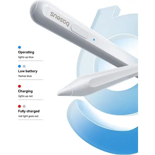 Стилус Baseus Smooth Writing 2 with LED Indicators Wireless Version Moon White P80015802213-03 (144044) - фото 10