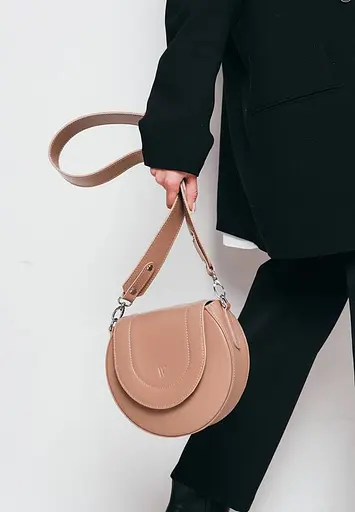 Жіноча шкіряна сумка Mandy карамель краст - фото 4