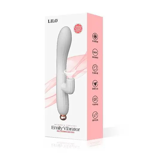 Вібратор кліторально-вагінальний Lilo Emily акумуляторний водонепроникний 21,3 см білий