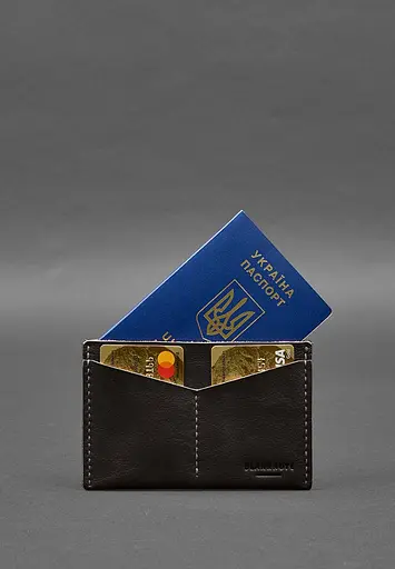 Кожаная обложка-органайзер для документов 6.2 темно-коричневый краст - фото 4