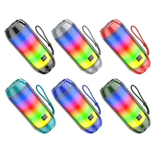 Акустична система Borofone BR25 Crazy sound colorful luminous червона - фото 6