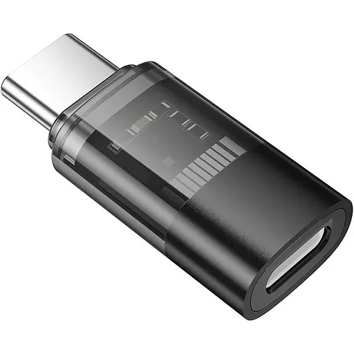 Перехідник Hoco UA36D USB-C Male to Lightning Female OTG Black [140336] - фото 4