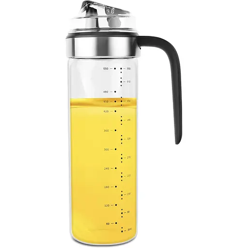 Диспенсер дозатор для масла уксуса соуса стеклянная бутылка с автоматическим открытием 550 мл с ершиком 28 см, Kitchen Master 86066 - фото 7