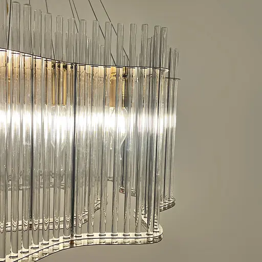 Изысканная золотая люстра со стеклянными трубками Ø 60 см Ст. 518-600A AB | Line F - фото 3