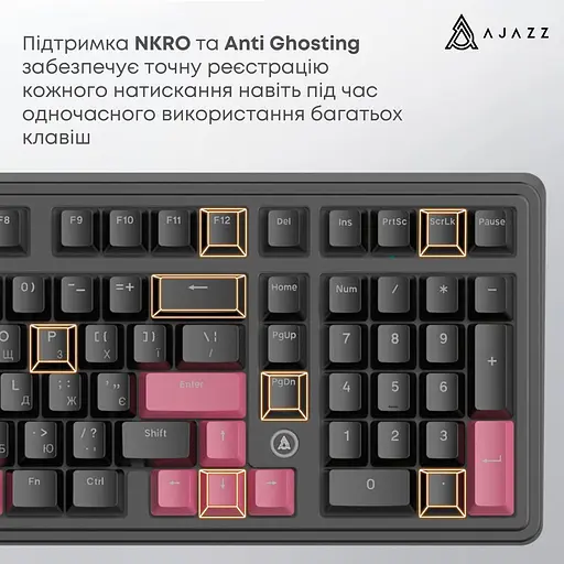 Клавіатура Ajazz AK980 Red switches Black Red (AK980-R-BR) - фото 11