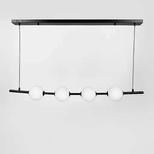 Удлиненная черная люстра с 4-мя акриловыми шариками | Ст. 910B/4 BK | Line F - фото 1