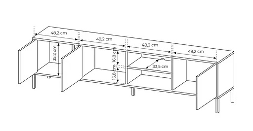 Тумба під телевізор Perfect Home Даст / Dast 3-дверна 3D/203 Беж (PFH-091010) - фото 4