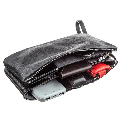 Чоловіча шкіряна барсетка GRANDE PELLE 25,5х16х4 см acs0016115 - фото 3