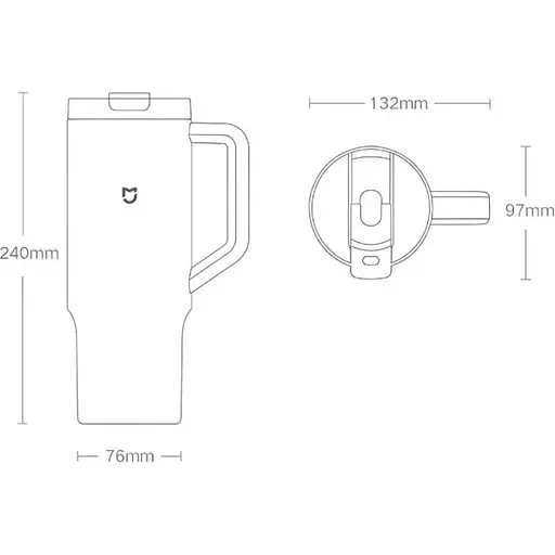 Термокружка MiJia Straw Cup 1л White (MJXGB01RM) [115322] - фото 8