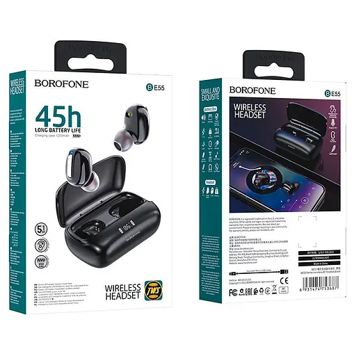 Бездротові навушники Bluetooth Borofone BE55 (Чорний) - фото 8