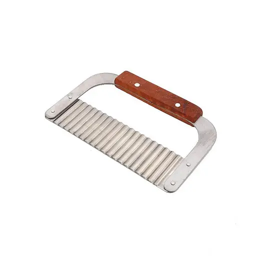 Нож для фигурной нарезки сыра, овощей и фруктов слайсер (для картошки фри) с деревянной ручкой, Kitchen Master 87752 - фото 1