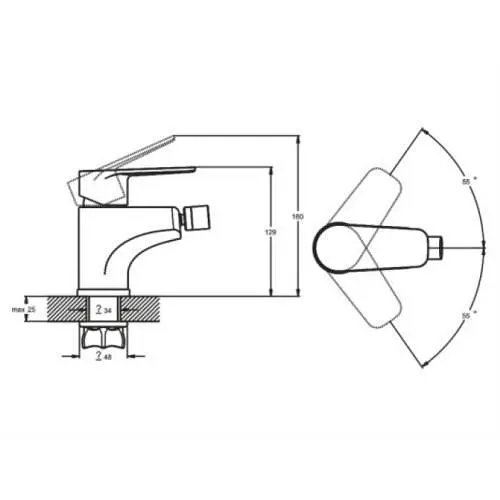Змішувач для біде Udis BGX2-A189 одноважільний 30412 - фото 2