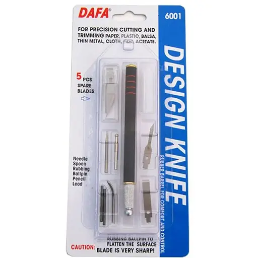 Набор для моделирования Dafa 6001 нож макетный/5 сменных лезвий + 7 насадок  - фото 1