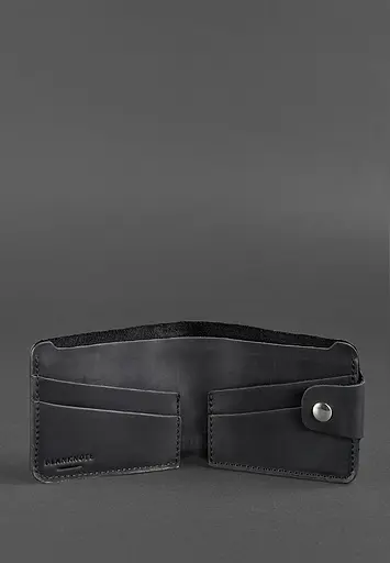 Шкіряне портмоне 4.3 чорне Crazy Horse - фото 4