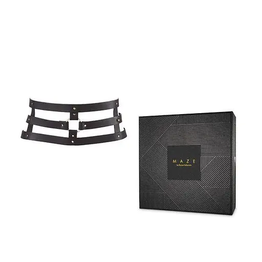 Портупея-пояс Bijoux Indiscrets MAZE - Wide Belt and Restraints Black, екошкіра - фото 2