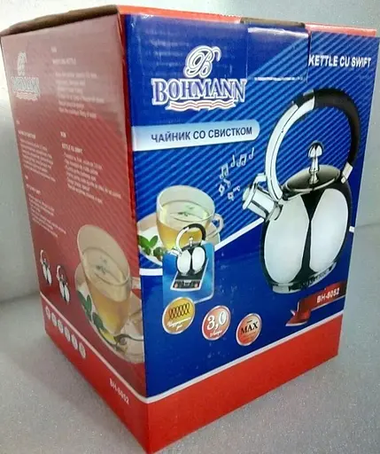 Чайник з нержавіючої сталі Bohmann BH-8052 3л зі свистком для газової плити - фото 5