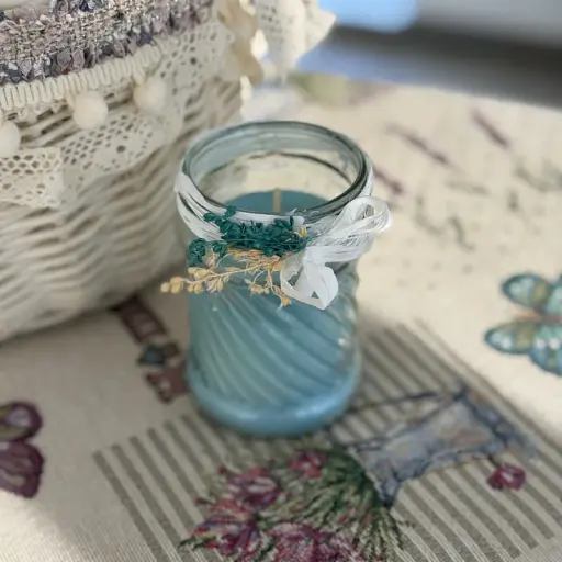 Пасхальная свеча голубая в баночке большая MIS LT - фото 2