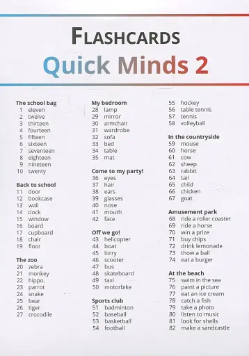 Quick Minds 2. Flashcards (for Ukraine, НУШ) - фото 3