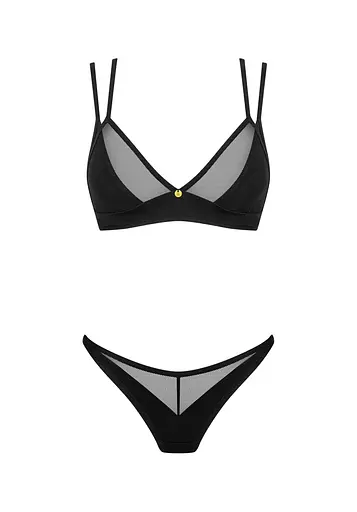 Комплект еротичної білизни Obsessive Nesari XS/S (чорний) - фото 13