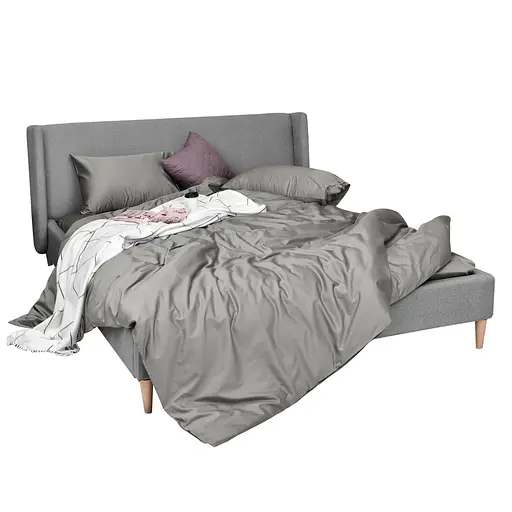 Комплект постільної білизни Ideia Сатин полуторний 145х215 см (8-36084_сірий/беж)