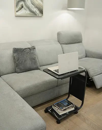 Приставний столик на колесах Fabrika BRAIN Marble Black  - фото 5