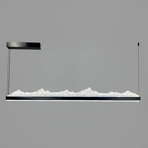 Видовжена люстра з підвісним корпусом у вигляді таючих гір з патиною 120 см | Line F | Арт. MJ374-L1200 BK - фото 6