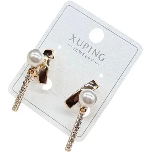 Сережки підвіски з намистинами Xuping гіпоалергенні з медичної сталі - фото 1