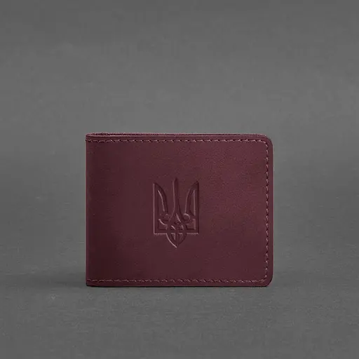 Кожаная обложка для удостоверения с гербом, бордовый Crazy Horse - фото 6